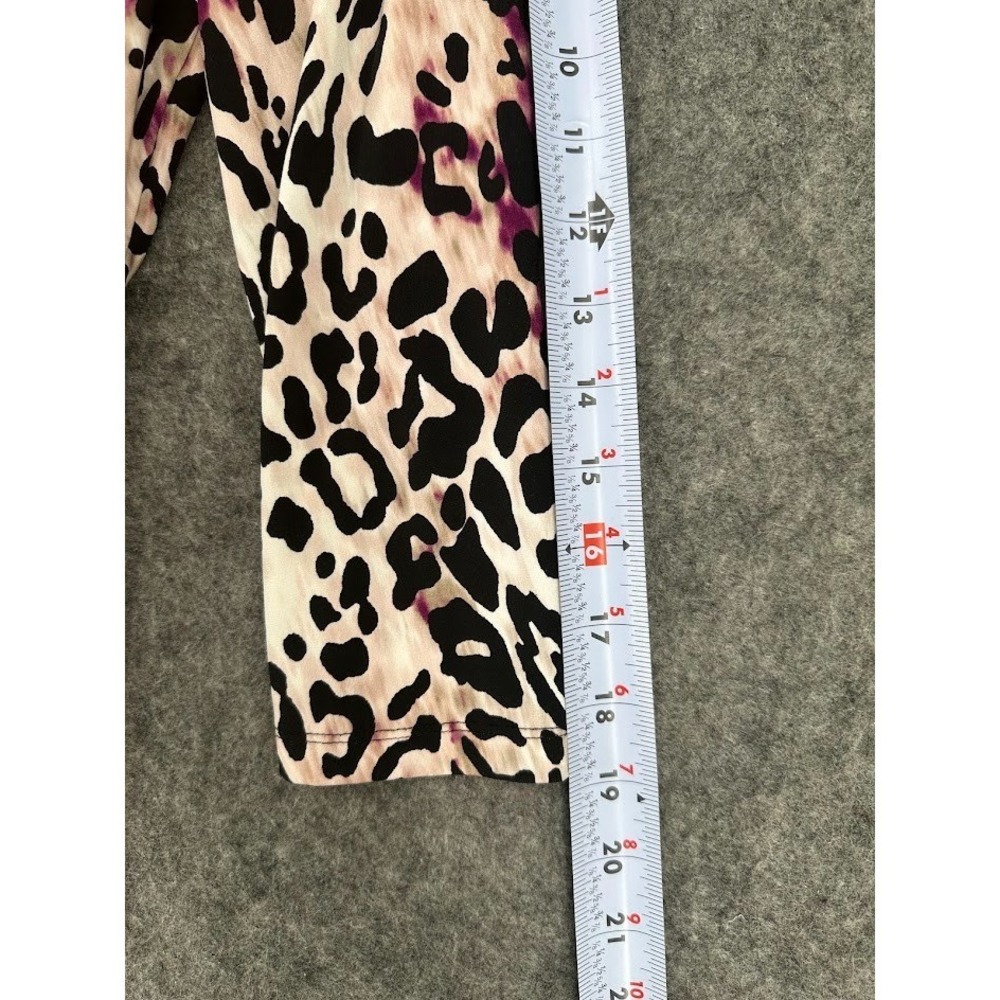 Calvin Klein Leopard Print Dress Women M Wrap Style Purple Black Knee Length - Picture 8 of 13